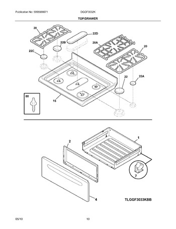 Diagram for DGGF3032KWF