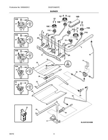 Diagram for DGGF3042KFE