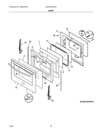 Diagram for DGGF3054KFB