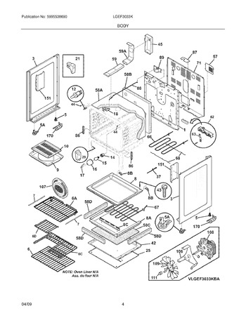 Diagram for LGEF3033KBA