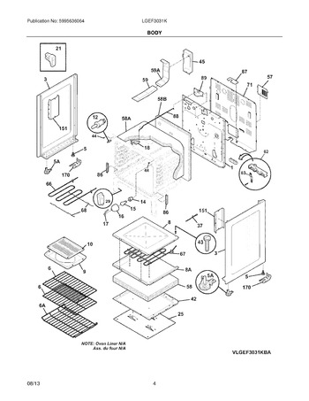 Diagram for LGEF3031KWA