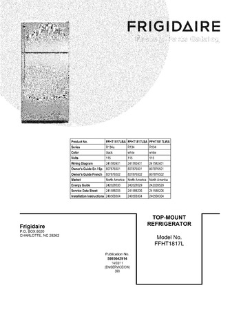 Diagram for FFHT1817LBA