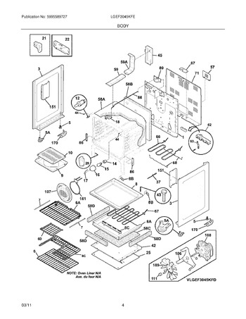 Diagram for LGEF3045KFE