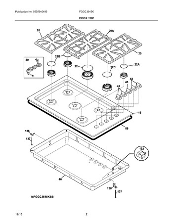 Diagram for FGGC3645KWC