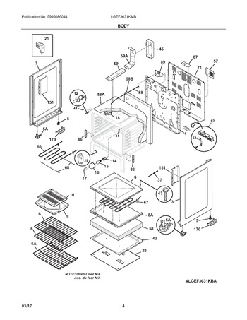 Diagram for LGEF3031KMB