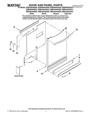 Diagram for MDBH945AWS42