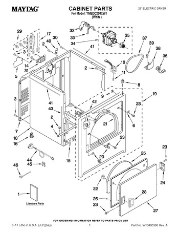 Diagram for YMEDC200XW1