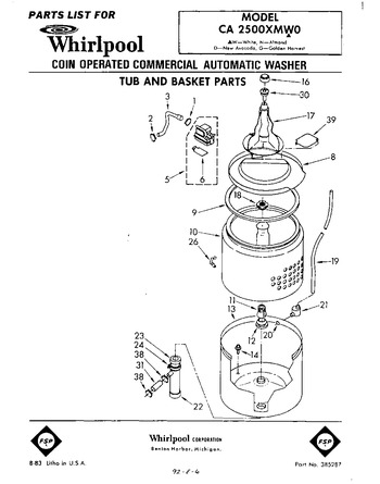 Diagram for CA2500XMW0