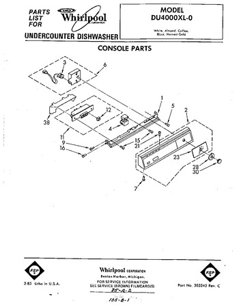 Diagram for DU4000XL0