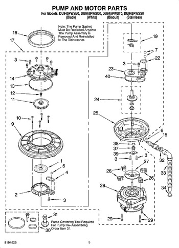 Diagram for DU945PWSQ0