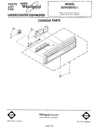 Diagram for DU9500XS1