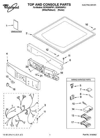 Diagram for GEW9260PW1