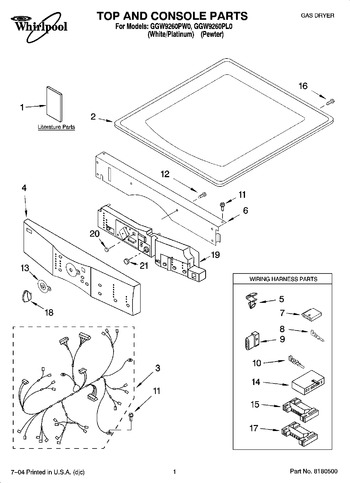 Diagram for GGW9260PL0