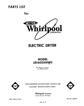 Diagram for LE5600XMW0