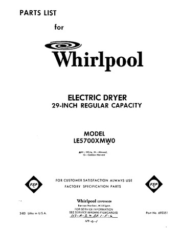 Diagram for LE5700XMW0