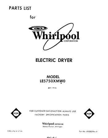 Diagram for LE5750XMW0