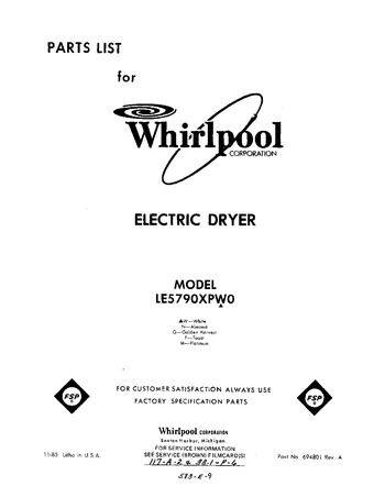 Diagram for LE5790XPW0