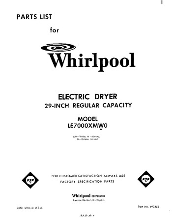 Diagram for LE7000XMW0