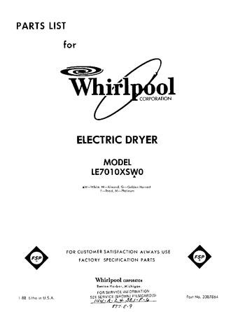 Diagram for LE7010XSW0