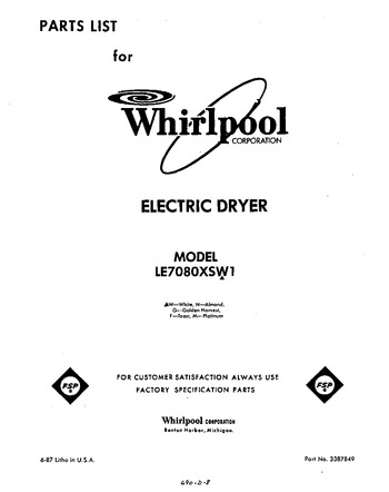 Diagram for LE7080XSW1