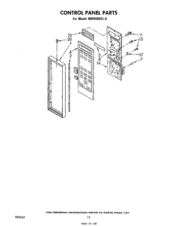 Diagram for MW8600XL0