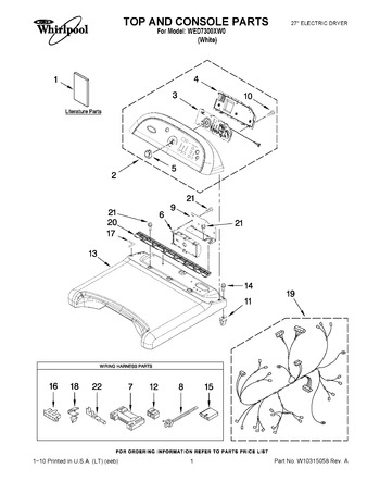 Diagram for WED7300XW0