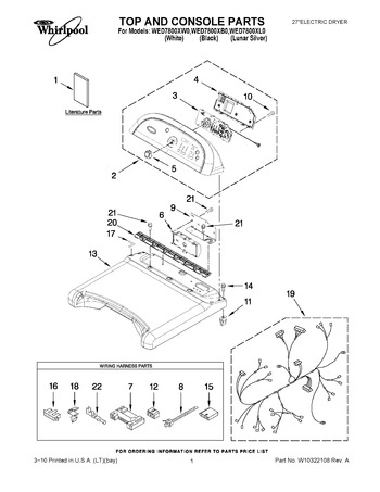 Diagram for WED7800XW0