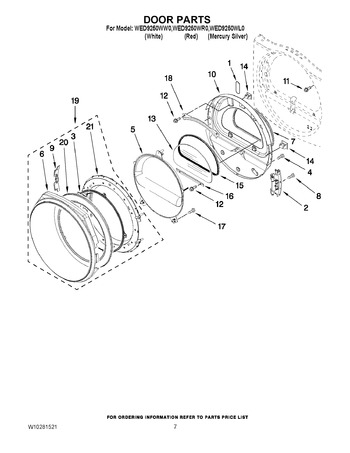 Diagram for WED9250WW0