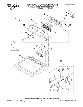 Diagram for YWED5500XW0