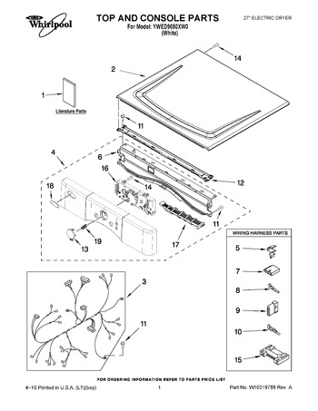 Diagram for YWED9050XW0