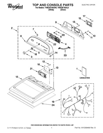 Diagram for YWED5700XW0