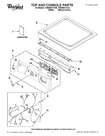 Diagram for YWED9371YW0