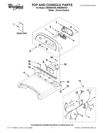 Diagram for WED8800YW0